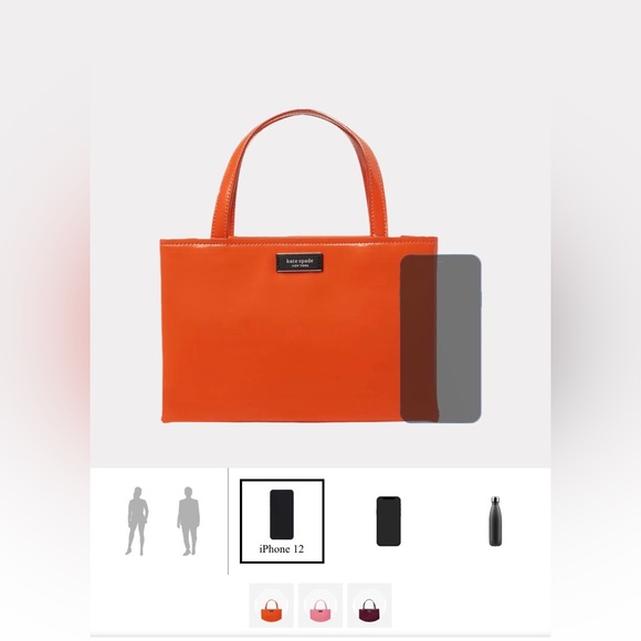 Kate Spade Sam Icon Leather Small Tote ✨ Fiery Orange - Picture 11 of 14